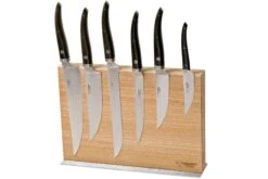 Laguiole En Aubrac Gourmet COL99CUIGOEBIB Set De 6 Couteaux Bois D'ébène Avec Bloc à Couteaux