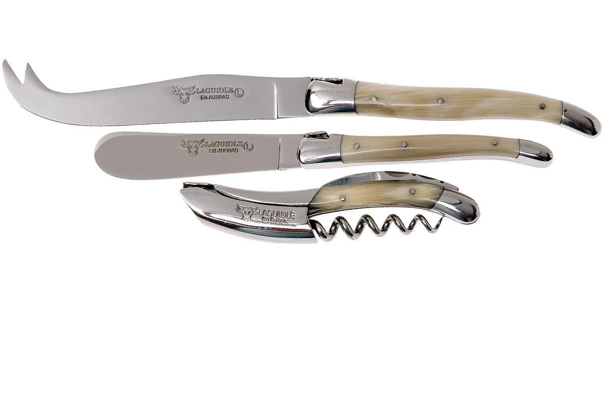 Laguiole En Aubrac Ensemble Vin/fromage 3 Pièces Corne, SFV99PCIH 3 Laguiole En Aubrac Ensemble Vin/fromage 3 Pièces Corne, SFV99PCIH